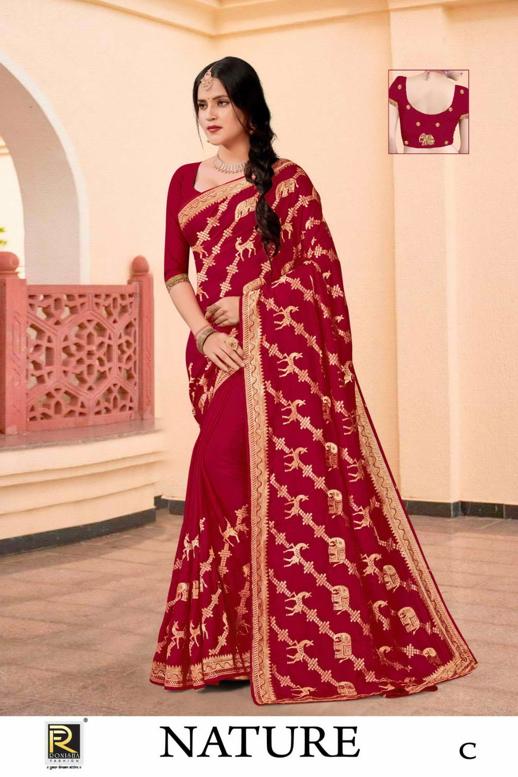 Nature By Ronisha Embroidery Wedding Sarees Wholesale Shop In Surat
